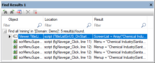 Find Results 1 window Find Results 1 window