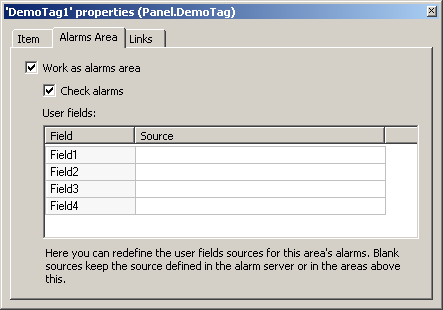 Server object as an Alarm Area