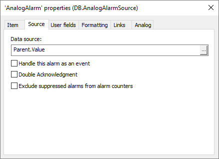 Data source of an Analog Alarm