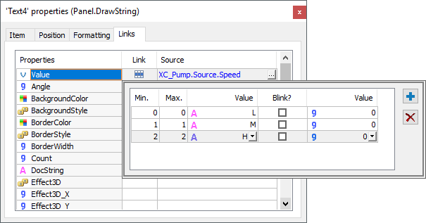 Table Link in the Value property