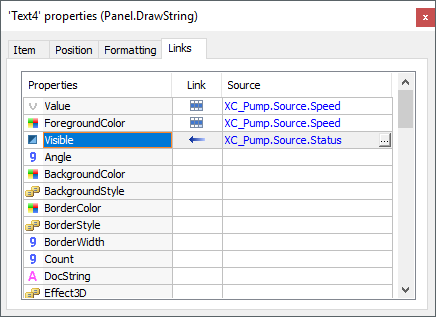 Simple Link in the Visible property