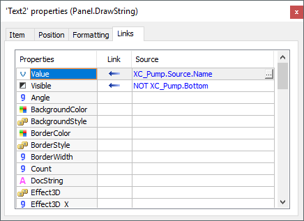 Link between Value and Visible properties