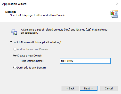 Option to define a Domain