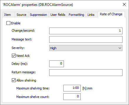 Rate-of-Change Alarm Source