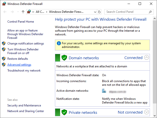 Windows Defender Firewall