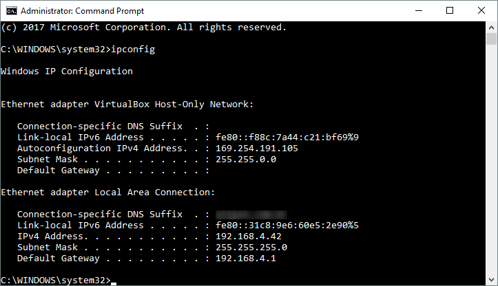 ipconfig command