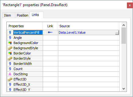 Link with the VerticalPercentFill property