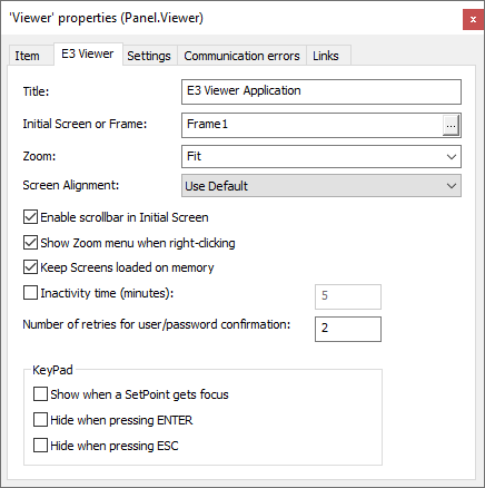 Initial Screen or Frame option