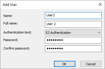 Add User window