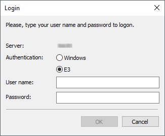 Login screen Login screen