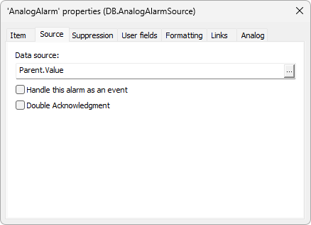 Data source of an Analog Alarm