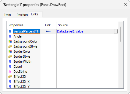 Link with the VerticalPercentFill property