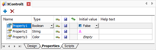 Properties tab Properties tab