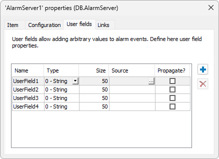 User fields tab User fields tab