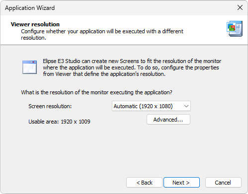 Option to define a screen resolution Option to define a screen resolution