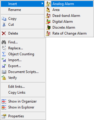 Inserting an Analog Alarm Inserting an Analog Alarm