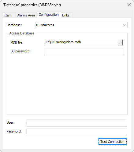 Connection parameters Connection parameters