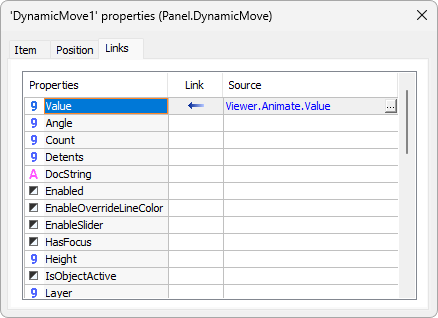 Link in the Value property Link in the Value property