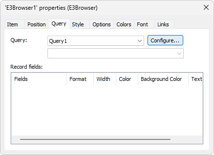 Configuring the Query Configuring the Query