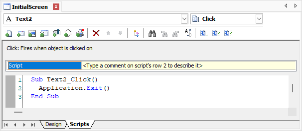Script on Click event Script on Click event