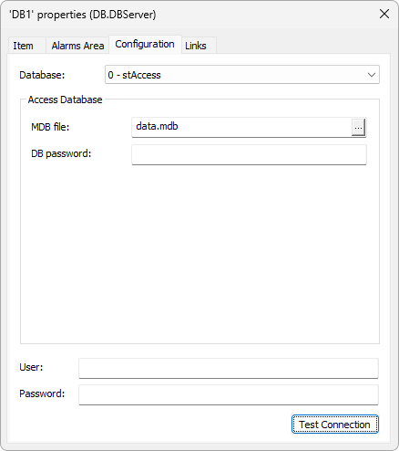 Database configuration