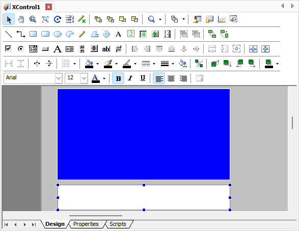Design tab of an XControl
