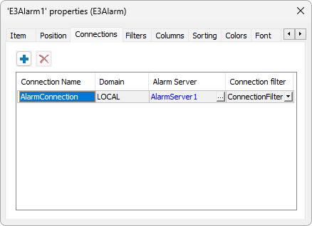 E3Alarm Properties Window