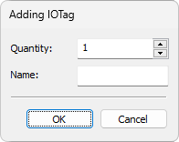 Adding IOTag window Adding IOTag window