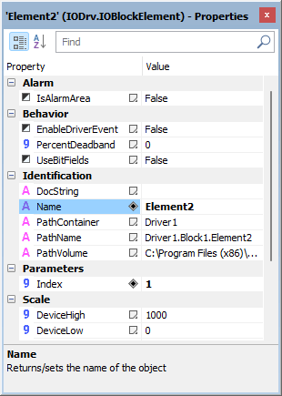 Properties List sorted by category