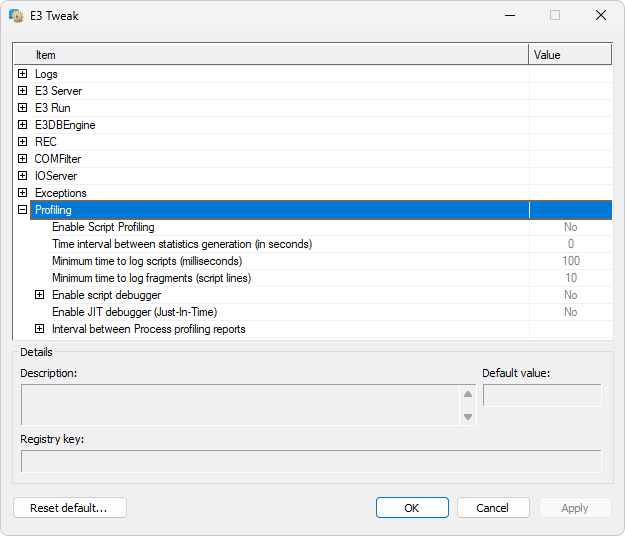 Profiling configuration