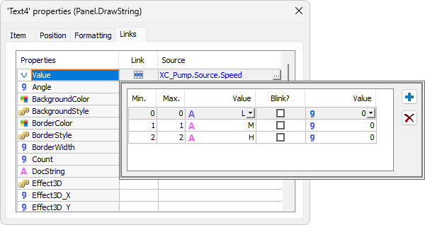 Table Link in the Value property