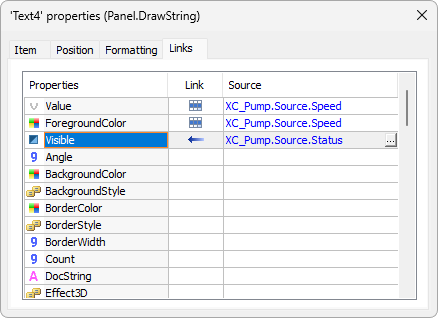 Simple Link in the Visible property