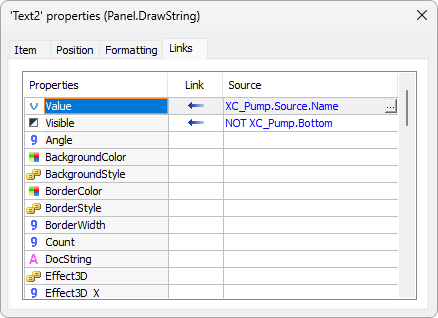 Link between Value and Visible properties