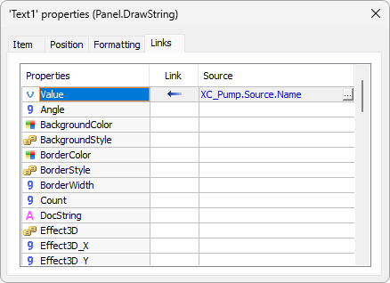 Link with the Value property