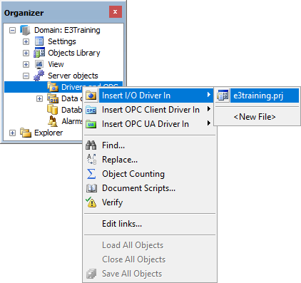 Insert I/O Driver option