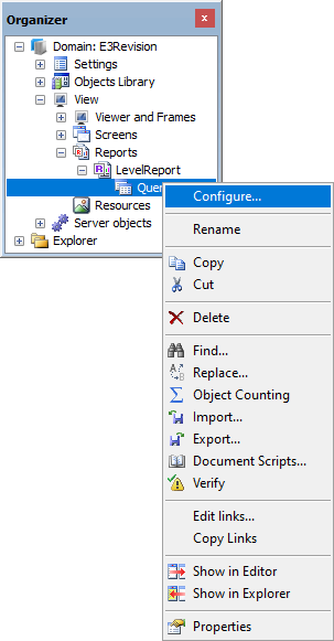 Option to configure a Query