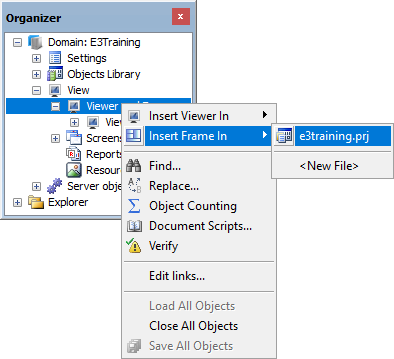 Insert Frame In option
