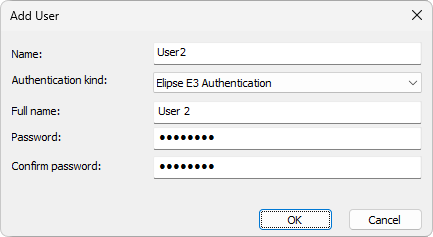 Add User window Add User window