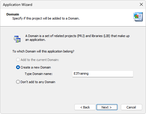 Option to define a Domain