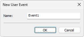 New User Event window New User Event window