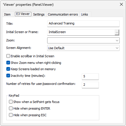 Viewer's Properties Window Viewer's Properties Window