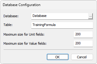Configuration of Formula's Database Configuration of Formula's Database