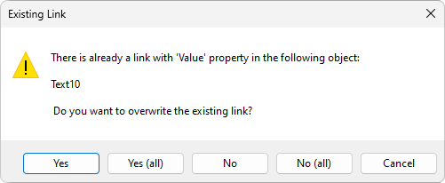 Ignore or overwrite a Link Ignore or overwrite a Link