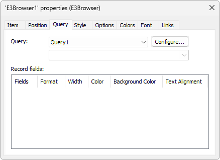 Query tab Query tab