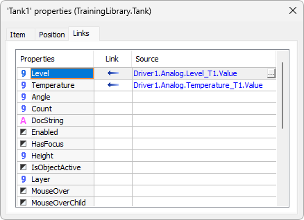 Links tab