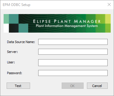 EPM ODBC Setup window