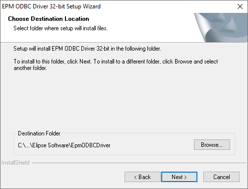 Selecting an installation folder