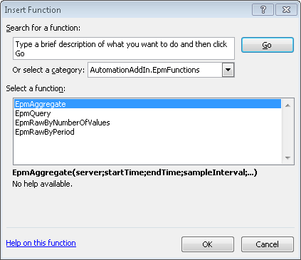 Inserting an EpmAggregate function