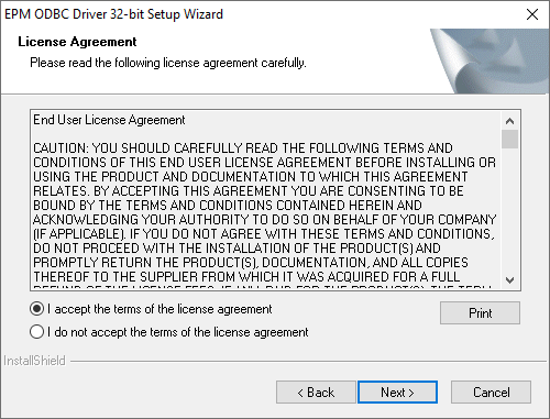 Installer's license agreement