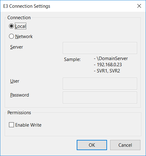 Settings of an E3 Connection